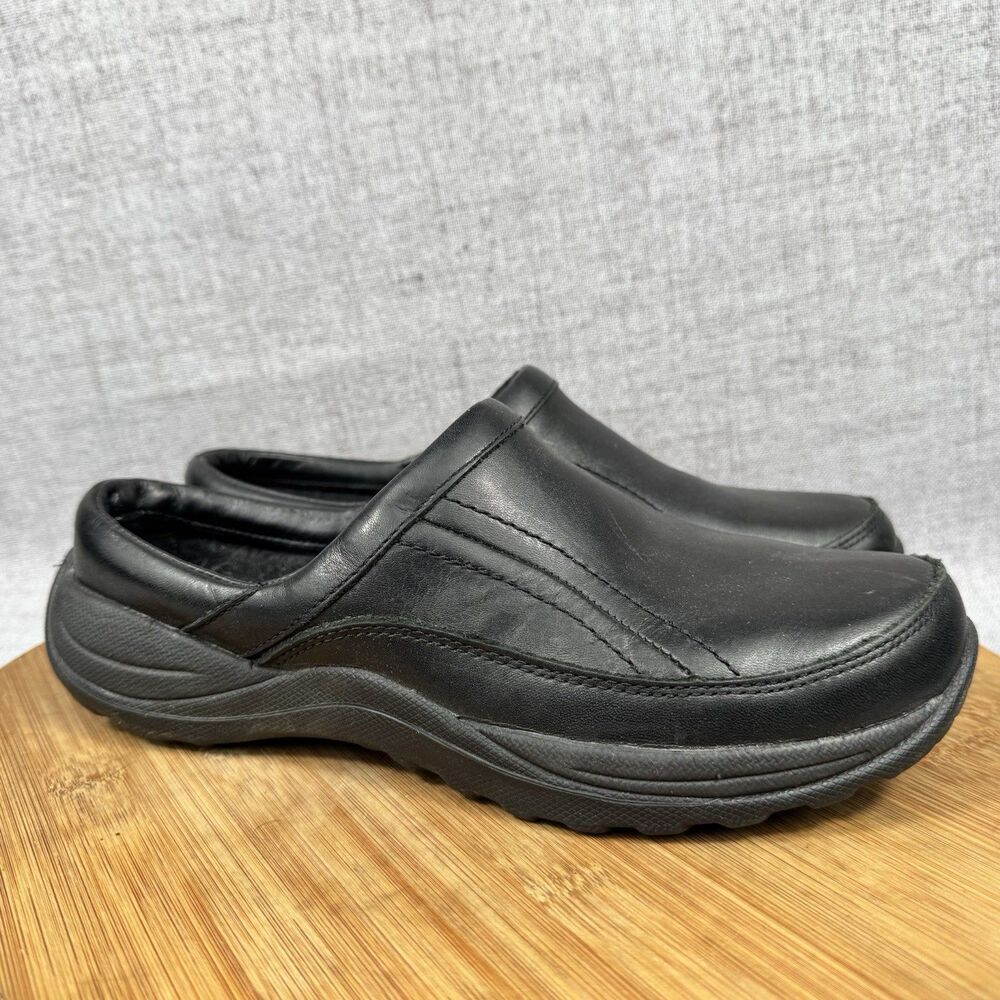 LL Bean Clogs Women's Size 8 M Leather Slip On Mules Shoes